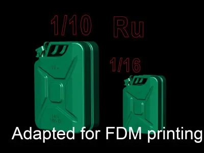 Metal petrol FUEL CANISTER  Jerry Can 3D models Printable 3D print model