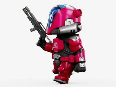 CYBER SOLDIER X-500 Rigged for Unreal Engine - Unity - MIXAMO 3D model