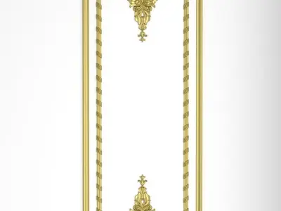 Plaster decorative frame 3D model 04 3D model