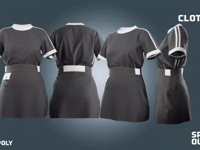 tennis sportwear Low-poly 3D model