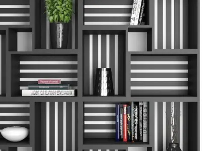 Rack and Bookcase 03 3D model