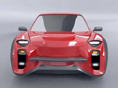 Retro city car concept 3D model