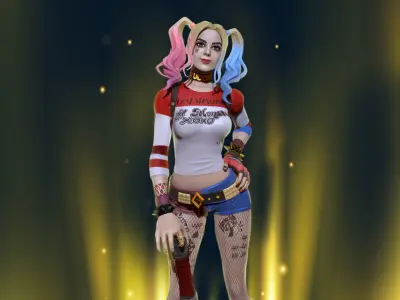 Harley Quinn Statue - Statue 3D print model fanart 3D print model