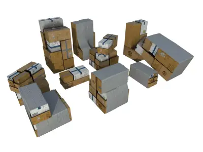 Cardboard Boxes Pack 1 Low-poly 3D model