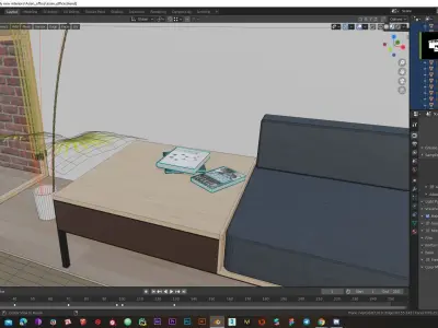 Modern Realistic Asian interior Low-poly 3D model