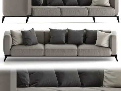 Romeo by Flexform low poly 3d model Low-poly 3D model