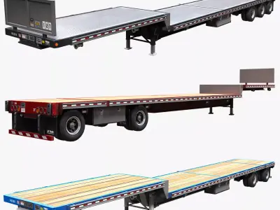 Dropdeck  Trailer Low-poly 3D model