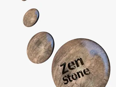 Japanese Zen Stones 3D model