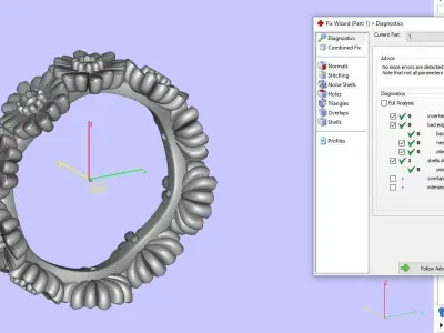 Flower Ring 3D print model 9