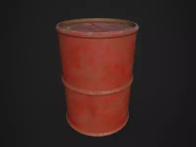 Realistic 3D Oil Barrel with PBR Textures Low-poly 3D model