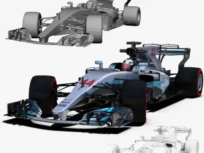 Mercedes AMG F1 W08 EQ Power Low-poly 3D model