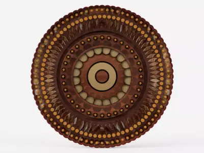 Mandala 2 wooden made Free 3D model