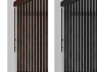 Wooden blinds and arched window 3D model