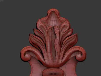 3D Carved decor vertical model 3D model purchase