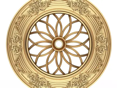 Ceiling Rosette 02 Low-poly 3D model