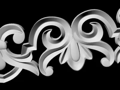 Central decor ornament for furniture 3D model 157
