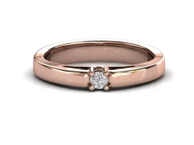 STL 3DM Print Ready Women Diamond Ring Lightweight Printable  3D print model 95