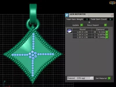 cushion shape pendant  3D printable model 3D print model