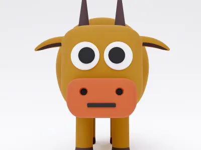 Toon cow animal 3d model  3D model