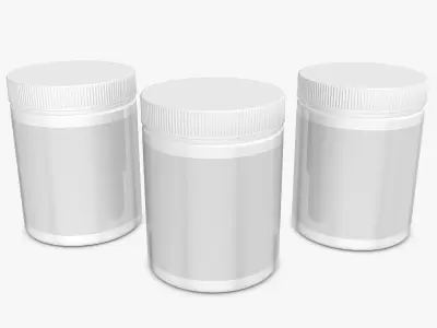 Jar with Label and Cover 3D model