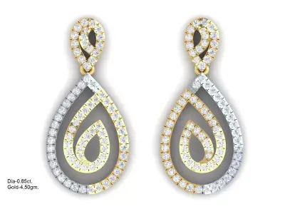 Luxury earrings for 3D printing 3D print model 9