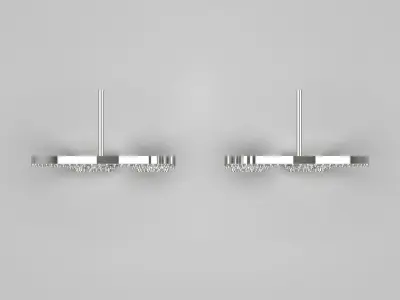 Diamond hoop earrings square pendant and teardrop shape je0033 3D print model