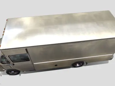 Grumman truck bare metal Low-poly 3D model