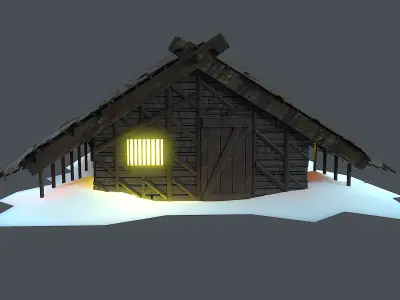Medievval Wooden House 3D model