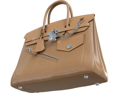 Hermes Birkin Rock Bag Beige Low-poly 3D model