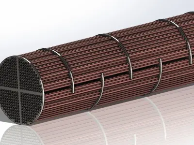 Heat exchanger type shell and tube 3D print model