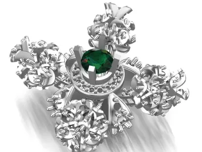 Cocktail Diamonds Earrings 3D print model