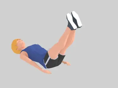Leg Raiser  Exercise woman Animation Low-poly 3D model