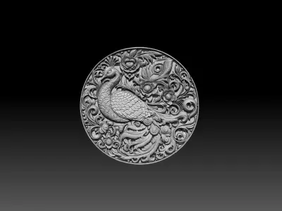 Peacock 3D STL model for cnc curving and 3D printing 3D print model