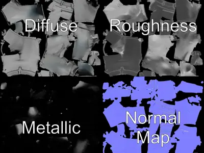 Mens Casual Shorts D Model Pack Low-poly 3D model