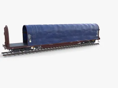 CFR Sliding Tarp Rail Car v4 3D model
