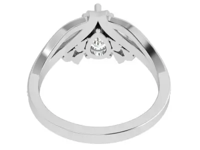 Pear Cut Unique Ring 4684 3D print model