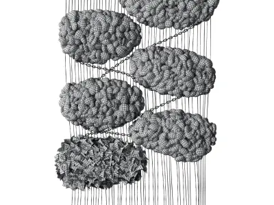 Tapestry Clouds white Low-poly 3D model