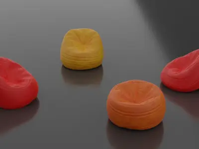 Colorful Bean Bags 3D model