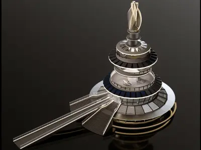 solar tower 3D model