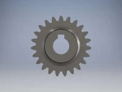 Bevel Gear Precision 3D Model with Technical Drawing 3D print model