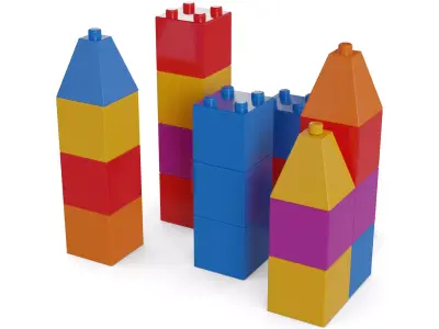 Cars and action games Building Blocks Low-poly 3D model order