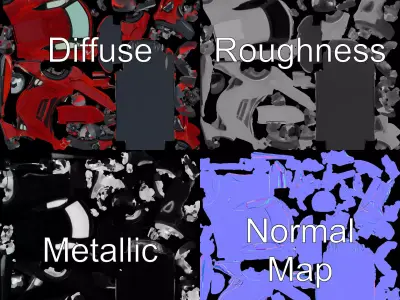 Crimson Hypercar model pack Low-poly 3D model