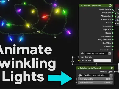 Customizable Christmas Lights - Geometry Nodes - Blender 3D model