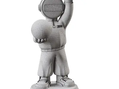 Creative Astronaut Statue 3D model
