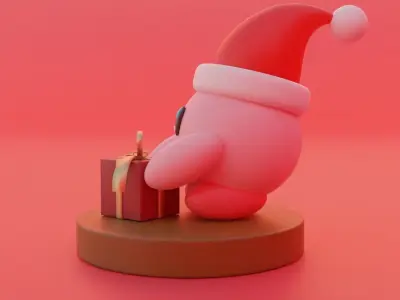 Kirby Christmas version 3D model for 3D print 3D print model