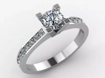 Engagement diamond ring  3D print model