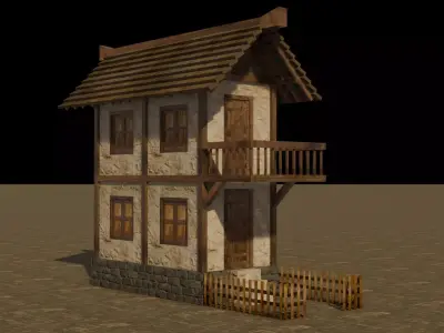 Medieval house 3 Free low-poly 3D model