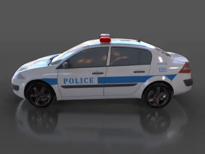 Renault Megane 2005 Police Car 3D model