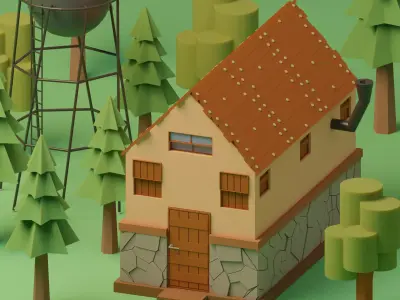 Lowpoly House 6 Low-poly 3D model
