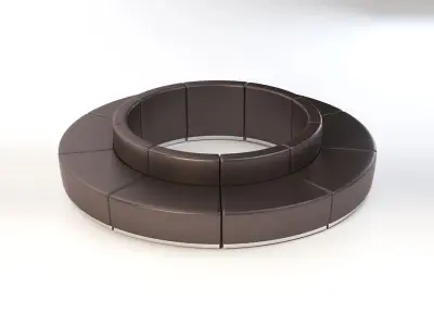 Krysten Sectional Convex Full Round Circular Sofa 3D model